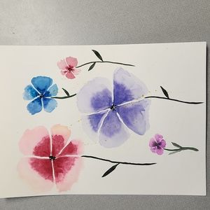Original watercolor of flowers